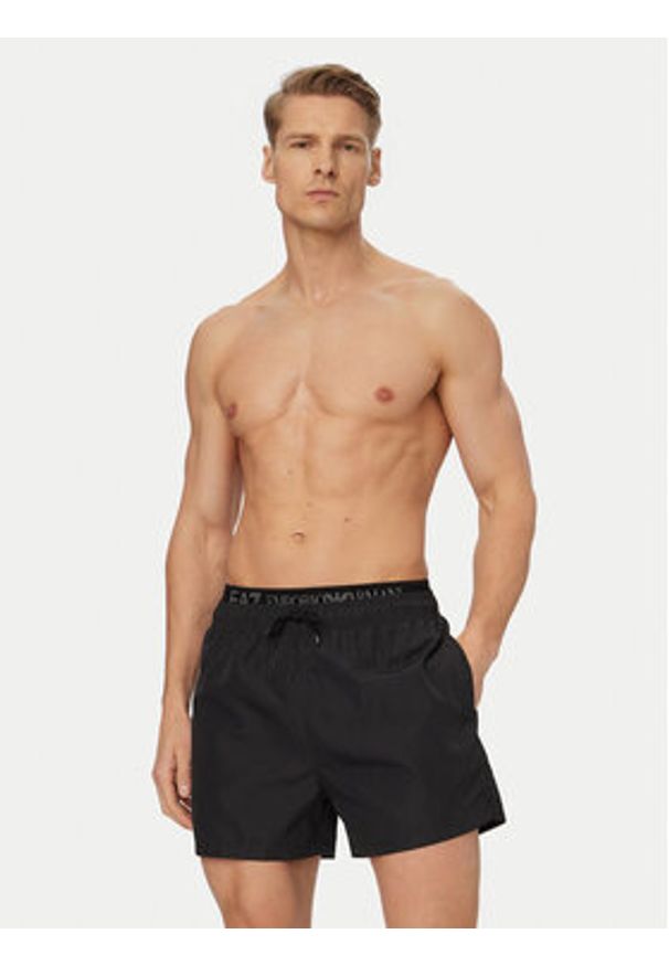 EA7 Emporio Armani Szorty kąpielowe 7M001689 AF21074 UC001 Czarny Regular Fit. Kolor: czarny. Materiał: syntetyk