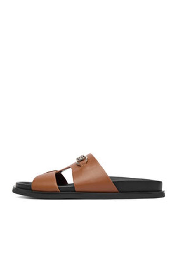 Nine West Klapki CEO-JDNW-05 Brązowy. Kolor: brązowy. Materiał: skóra