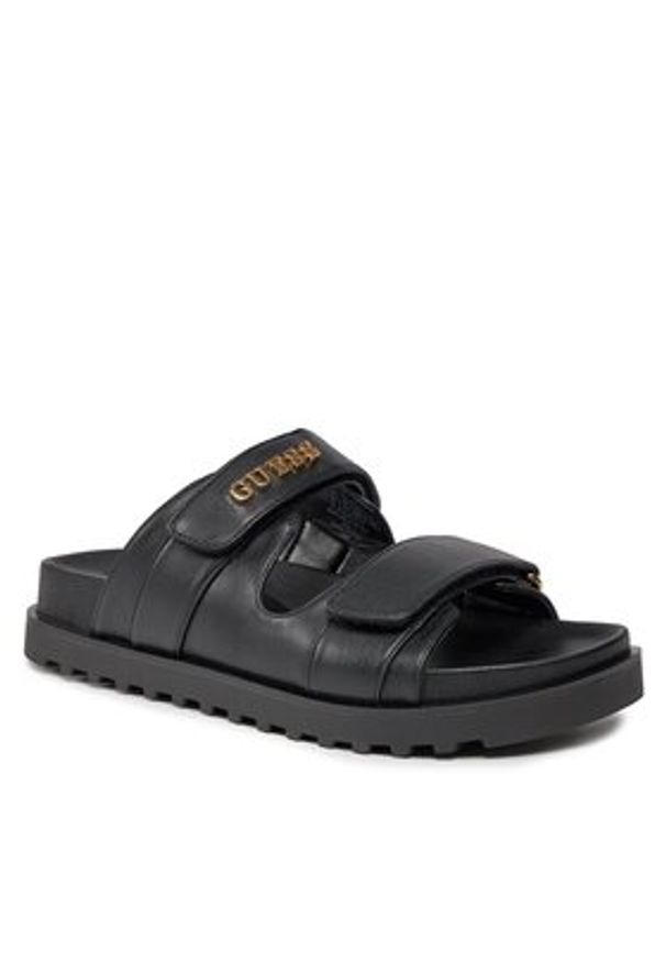 Guess Klapki Fabulon FLJFBU ELE19 Czarny. Kolor: czarny. Materiał: skóra