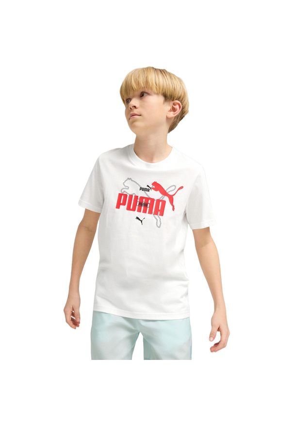 Koszulka dla dzieci Puma Ess Logo Lab Summer Tee B. Kolor: biały. Materiał: bawełna, materiał