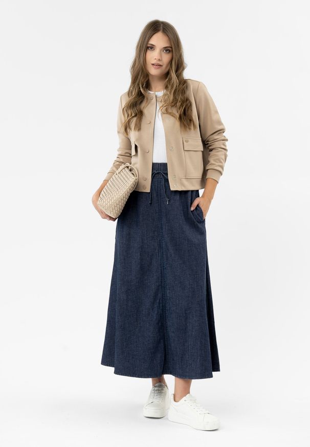 Volcano - Długa spódnica jeansowa G-TEXI. Okazja: na co dzień. Materiał: jeans. Długość: długie. Sezon: lato. Styl: casual, klasyczny