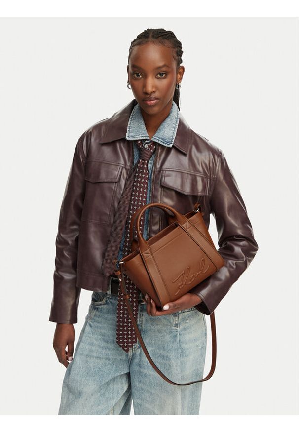 Karl Lagerfeld - KARL LAGERFELD Torebka B1W30067 Beżowy. Kolor: beżowy. Materiał: skórzane