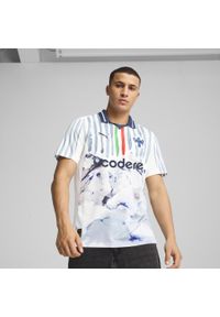 Puma - Męska koszulka KIDSUPER × CF MONTERREY PUMA White Deep Navy Blue. Kolor: niebieski, wielokolorowy, biały. Sport: piłka nożna