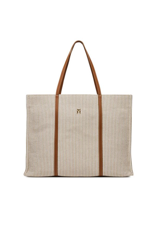 TOMMY HILFIGER - Tommy Hilfiger Torebka Th Premium Beach Le Tote AW0AW17418 Beżowy. Kolor: beżowy