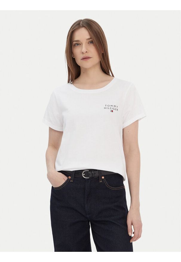TOMMY HILFIGER - Tommy Hilfiger T-Shirt UW0UW04525 Biały Relaxed Fit. Kolor: biały. Materiał: bawełna
