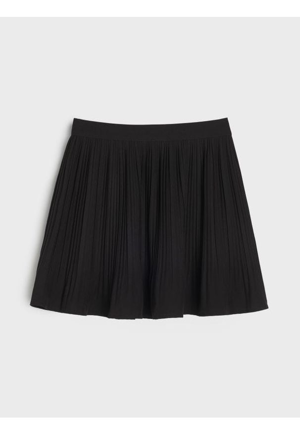 Sinsay - Plisowana spódnica mini - czarny. Kolor: czarny