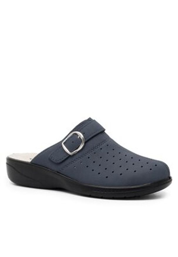 Clara Barson Klapki WS010904-01 Granatowy. Kolor: niebieski. Materiał: skóra