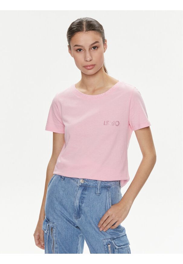 Liu Jo T-Shirt Moda M/C MA4395 J6308 Różowy Regular Fit. Kolor: różowy. Materiał: bawełna