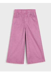 Sinsay - Bawełniane jeansy wide leg - fioletowy. Kolor: fioletowy #1