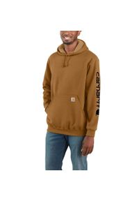 Bluza sportowa męska z kapturem Carhartt Midweight Sleeve Logo Hooded. Typ kołnierza: kaptur. Kolor: brązowy #1