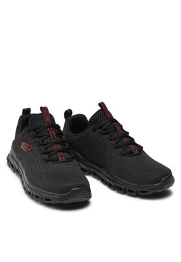 skechers - Skechers Sneakersy Fasten Up 232136/BBK Czarny. Kolor: czarny. Materiał: materiał