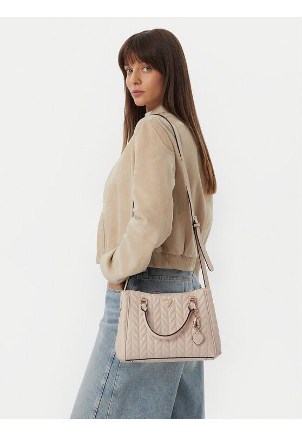 Guess Torebka Stacey HWGG97 41060 Beżowy. Kolor: beżowy. Materiał: skórzane