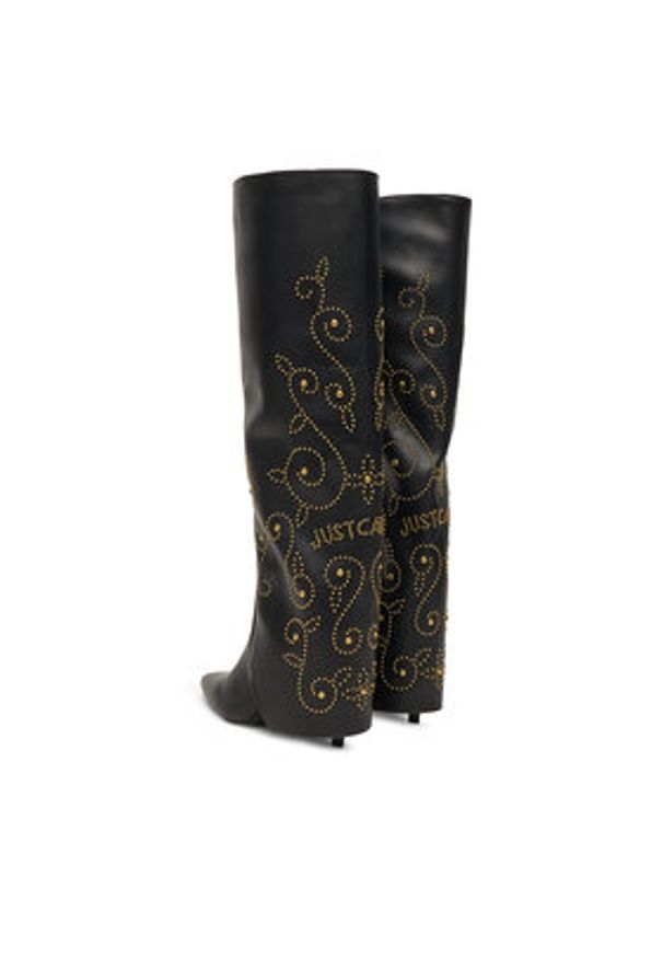 Just Cavalli Kozaki 79RA3S08 ZSD80 Czarny. Kolor: czarny. Materiał: skóra