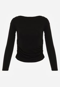 Renee - Czarna Marszczona Bluzka z Wiskozą i Bawełną Trihal. Okazja: na co dzień. Kolor: czarny. Materiał: wiskoza, bawełna. Styl: casual #6