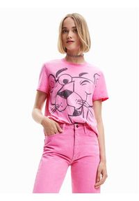 Desigual T-Shirt PINK PANTHER 23SWTK81 Różowy Regular Fit. Kolor: różowy. Materiał: bawełna #4
