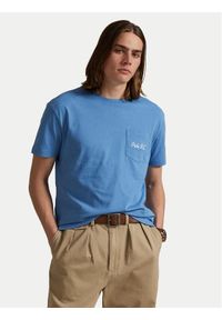 Polo Ralph Lauren T-Shirt 710P00084001 Niebieski Custom Slim Fit. Typ kołnierza: polo. Kolor: niebieski. Materiał: bawełna