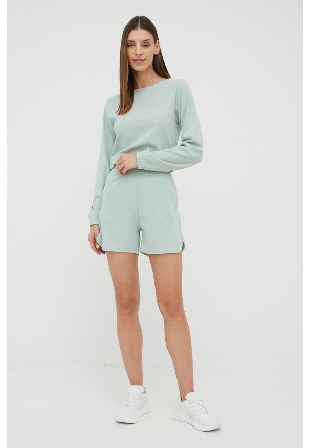 Only Play bluza damska kolor zielony gładka. Kolor: zielony. Długość rękawa: długi rękaw. Długość: długie. Wzór: gładki