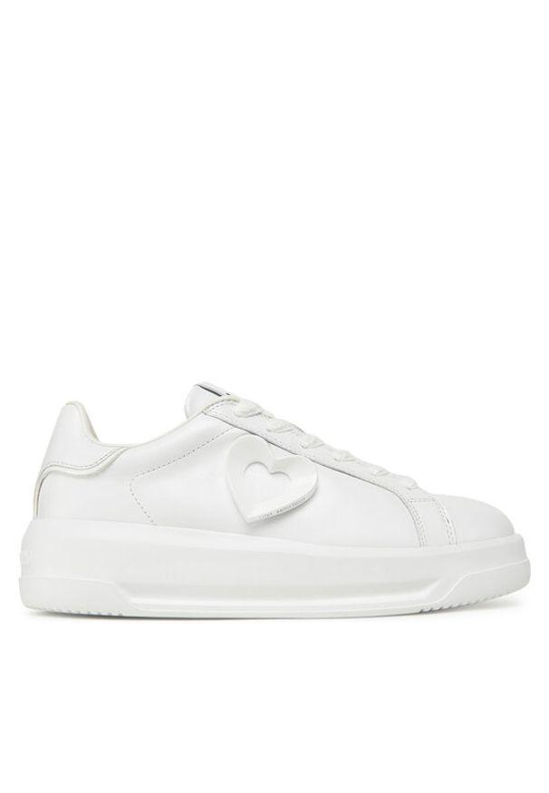 Love Moschino - LOVE MOSCHINO Sneakersy JA15545G0MIA410A Biały. Kolor: biały. Materiał: skóra