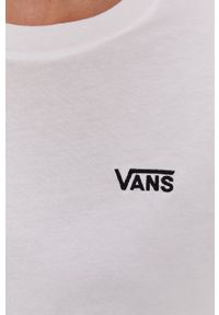 Vans Longsleeve damski kolor biały VN0A4OUQWHT1-White. Okazja: na co dzień. Kolor: biały. Materiał: dzianina. Długość rękawa: długi rękaw. Styl: casual #2