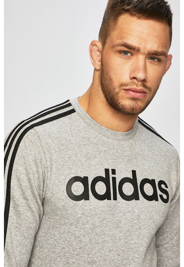 Adidas - adidas - Bluza. Okazja: na co dzień. Kolor: szary. Materiał: dzianina. Styl: casual