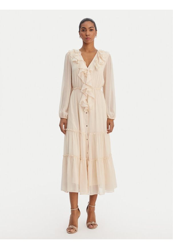 Morgan Sukienka codzienna 261-ROMANCE Różowy Regular Fit. Okazja: na co dzień. Kolor: różowy. Materiał: syntetyk. Typ sukienki: proste. Styl: casual