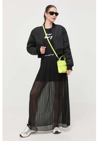 Armani Exchange spódnica kolor czarny maxi prosta. Kolor: czarny #4