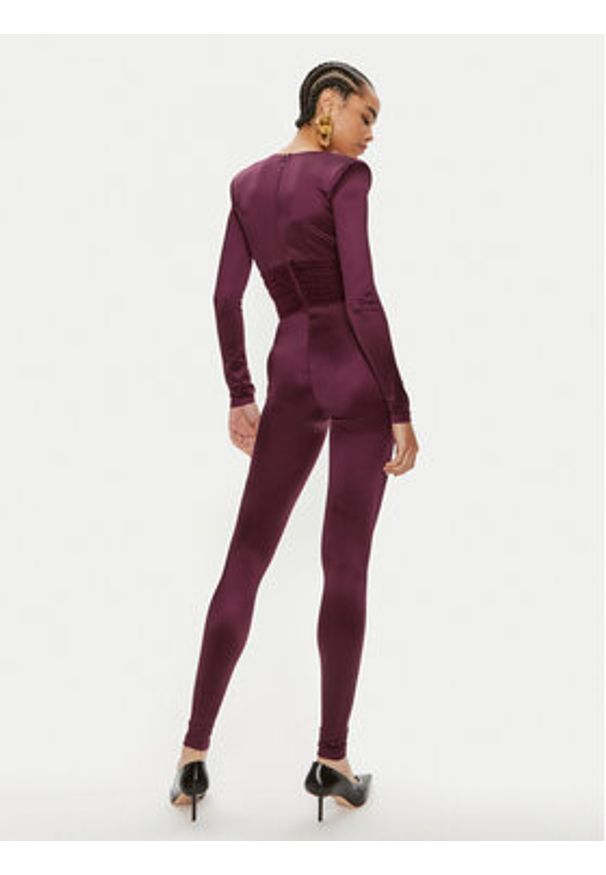 Elisabetta Franchi Kombinezon TU-019-46E2 Bordowy Slim Fit. Kolor: czerwony. Materiał: syntetyk