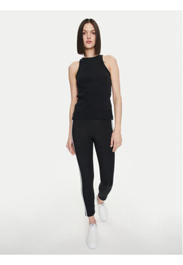 Adidas - adidas Legginsy Essentials 3-Stripes High-Waisted Single Jersey Leggings IC7151 Czarny. Kolor: czarny. Materiał: bawełna