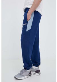 Hummel spodnie dresowe bawełniane kolor granatowy gładkie. Kolor: niebieski. Materiał: bawełna, dresówka. Wzór: gładki #1