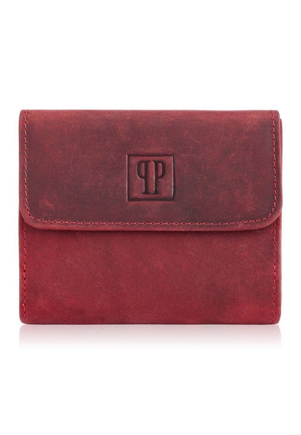 Portmonetka damska czerwona PAOLO PERUZZI T-11-RD. Kolor: czerwony. Materiał: skóra
