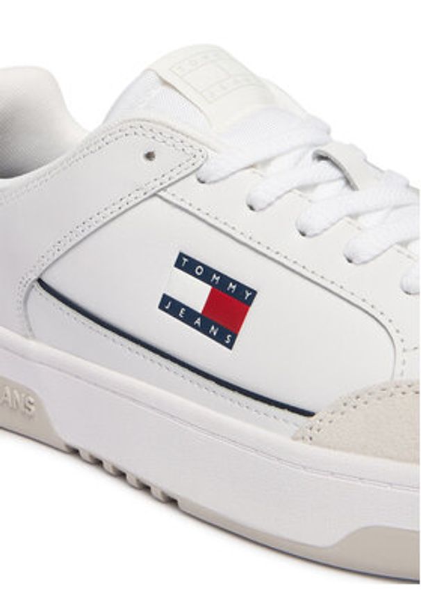 Tommy Jeans Sneakersy Tjm Cupsole Leather EM0EM01660 Biały. Kolor: biały. Materiał: skóra