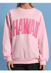 Sinsay - Bluza z napisem - różowy. Kolor: różowy. Wzór: napisy