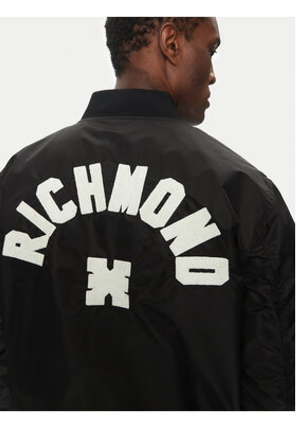 Richmond X Kurtka bomber UMP25070GB Czarny Regular Fit. Kolor: czarny. Materiał: syntetyk