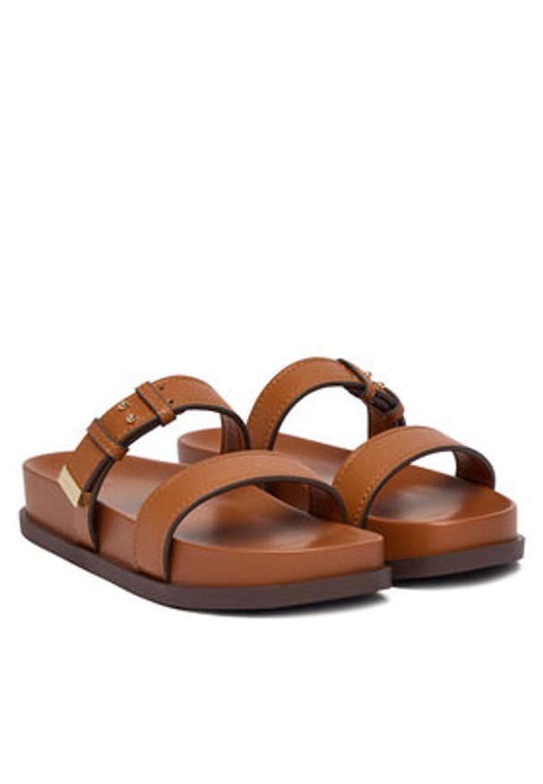 Armani Exchange Klapki XW002575 AF21266 U6123 Brązowy. Kolor: brązowy. Materiał: skóra