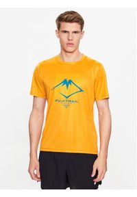 Asics T-Shirt ASICS Fujitrail Logo SS Top Tee Żółty Regular Fit. Kolor: żółty