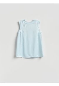 Reserved - Wiskozowa bluzka z wiązaniem - jasnoniebieski. Kolor: niebieski. Materiał: wiskoza #1