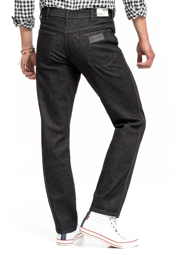 Wrangler - WRANGLER TEXAS MĘSKIE SPODNIE JEANSOWE JEANSY BLACK STROKE W121T490U 112144744