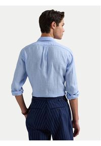 Polo Ralph Lauren Koszula 710968915008 Błękitny Slim Fit. Typ kołnierza: polo. Kolor: niebieski. Materiał: len #4