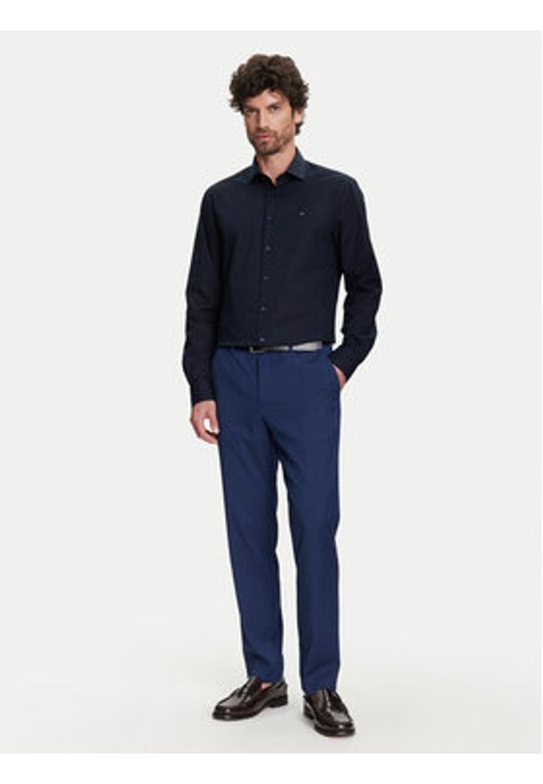 TOMMY HILFIGER - Tommy Hilfiger Koszula MW0MW38347 Granatowy Slim Fit. Kolor: niebieski. Materiał: bawełna