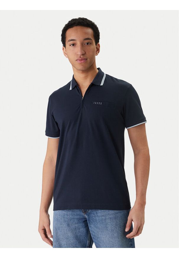 Jack & Jones Polo Fusion 12289953 Niebieski Regular Fit. Typ kołnierza: polo. Kolor: niebieski. Materiał: bawełna