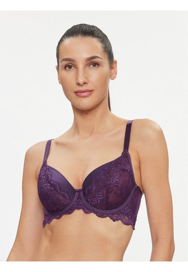 Hunkemöller Biustonosz z fiszbiną Sienna Uf 200091 Fioletowy. Kolor: fioletowy. Materiał: syntetyk