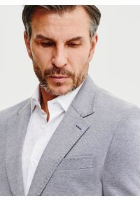 Pako Lorente - Granatowa marynarka melanż. Okazja: na co dzień. Kolor: niebieski. Materiał: bawełna, poliester, dzianina. Wzór: melanż. Sezon: wiosna. Styl: casual #6