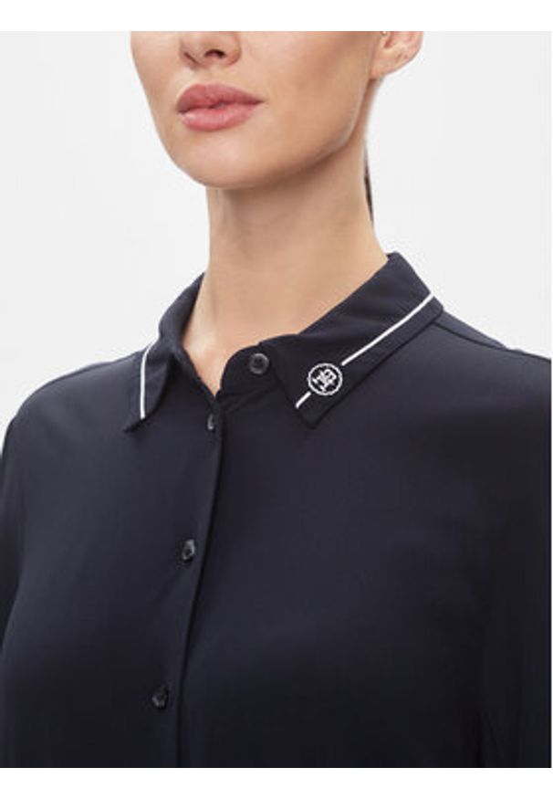 TOMMY HILFIGER - Tommy Hilfiger Koszula Smd Detail Fluid Shirt WW0WW40549 Granatowy Regular Fit. Kolor: niebieski. Materiał: wiskoza