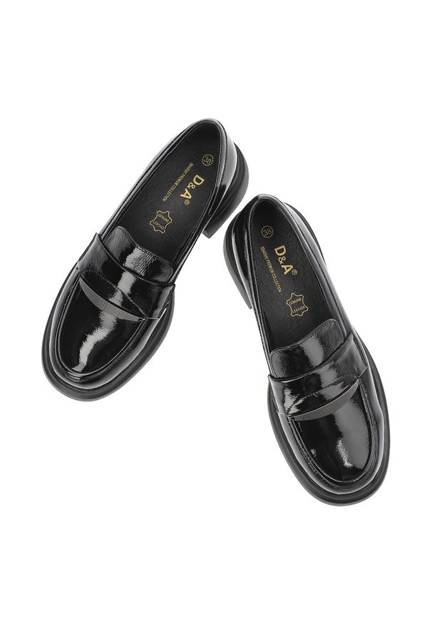 Czarne Półbuty S.Barski Eleganckie Mokasyny Damskie. Kolor: czarny. Materiał: materiał. Sezon: lato. Styl: elegancki