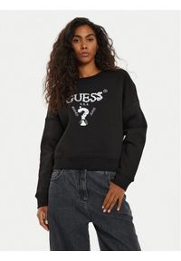 Guess Bluza V4BQ11 KCHX0 Czarny Regular Fit. Kolor: czarny. Materiał: bawełna, syntetyk