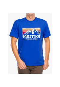 Koszulka bawełniana męska Marmot MMW Gradient Tee. Kolor: niebieski. Materiał: bawełna. Wzór: gradientowy