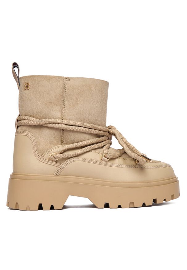 TOMMY HILFIGER - Tommy Hilfiger Śniegowce FW0FW08996 Beżowy. Kolor: beżowy. Materiał: skóra