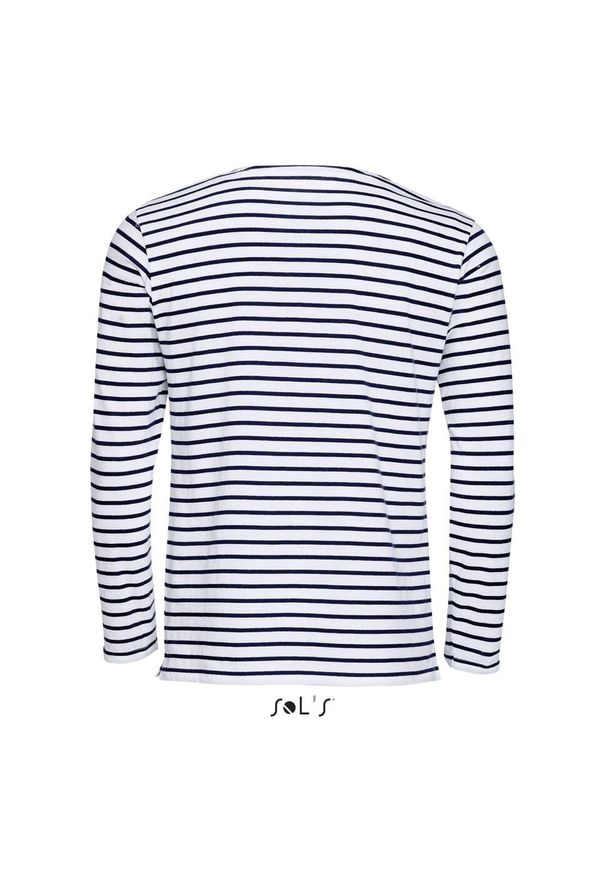 SOL'S - T-shirt ML Sol's Marine. Kolor: wielokolorowy, niebieski, biały. Długość rękawa: długi rękaw. Styl: marine