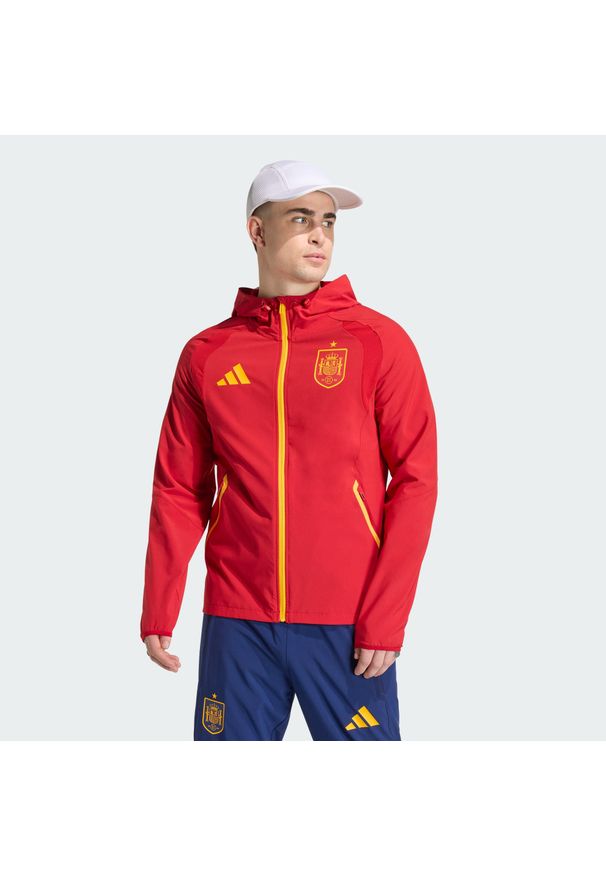 Adidas - Wiatrówka Hiszpania Tiro Travel Full Zip. Kolor: czerwony. Sport: piłka nożna