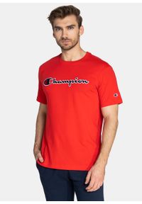 Koszulka męska Champion Organic Cotton Script Logo (216473-RS011). Kolor: czerwony. Materiał: materiał